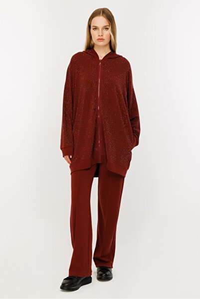 Ghisa Taş Detaylı Takım BORDO