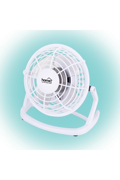 Home Ventilator de birou 2,5W, încărcare USB, 4 lame, alb,