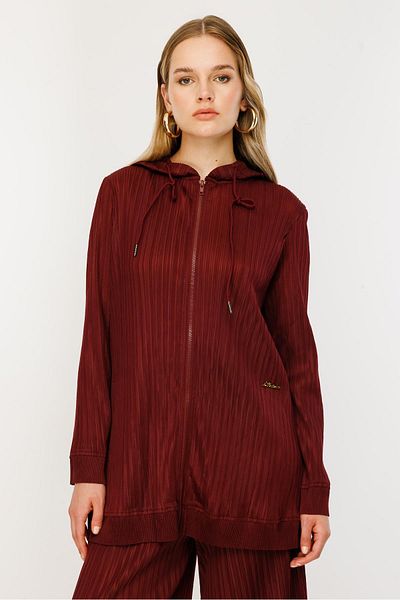 Ghisa Zipper Closure Suit Claret Red