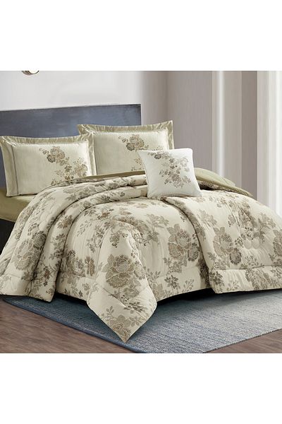 Donetella 4-Piece Digital Print Comforter Set – King Size 250x230 cm, Soft Microfiber Bedding Set.