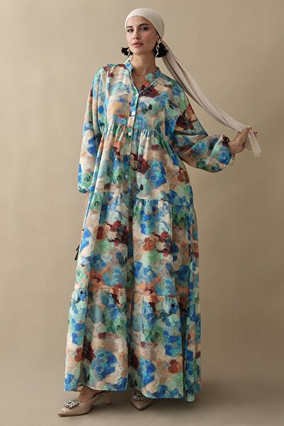 InStyle Dalia Mavi Mango Elbise