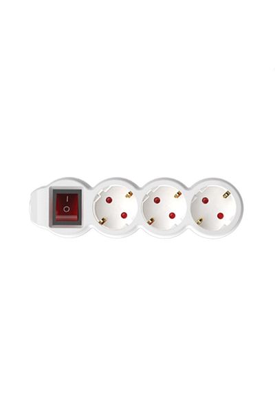 Home 3-socket extension cord, with switch, length 10 m, IP20 protection, child protection
