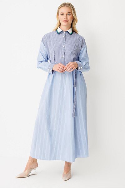 Ghisa Waist Belted Dress Blue