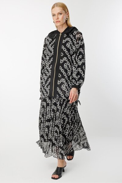 Ghisa Şifon Etek SİYAH ZİNCİRLİ