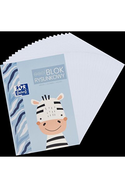 Oxford Bloc de desen pentru copii A3, 20 de coli, hârtie 120g/m², motiv zebră
