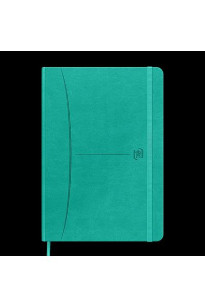Oxford Caiet Signature A5, 104 coli, hârtie punctată Optik 90g, Scribzee, elastic, turcoaz
