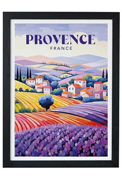 gxe.art Pictură cu cadru negru Provence Franța