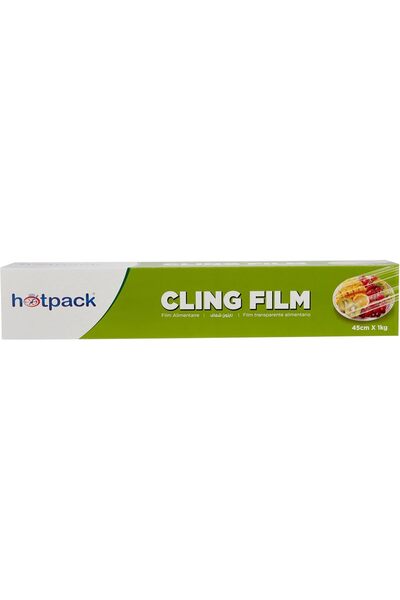 Hotpack Cling Film 45cm (18 inch) - 1kg Gross Weight Food Wrap, 6 Rolls
