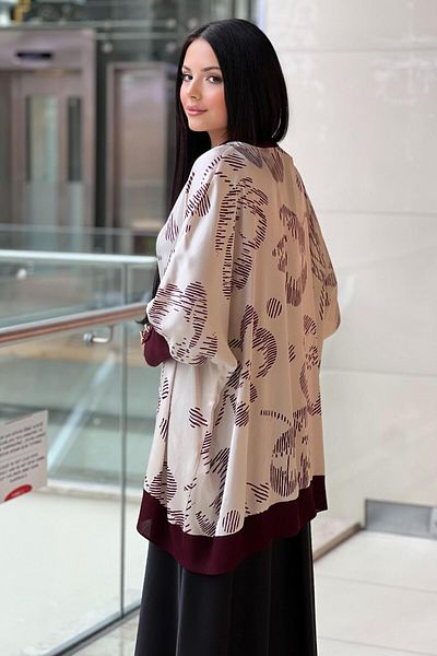 Ghisa Chain Pattern Sleeves Buttoned Knitwear Tunic