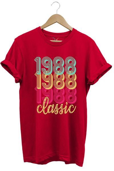 WİDİ 1988 Retro Vintage Classic Printed 100% Cotton Regular Fit Unisex T-Shirt