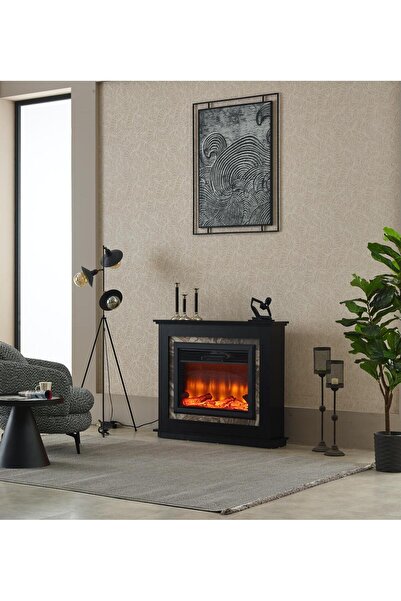 LORA MOBİLYA Dekoratif Elektrikli Yapay Şömine Isıtıcılı Şömine 120 Cm X 100 ...