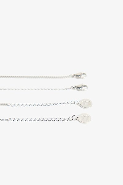 Bershka Çelik ikili zincir kolye