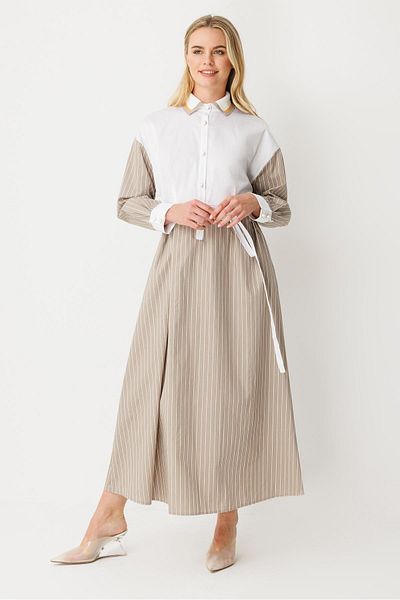 Ghisa Waist Belted Dress Mink