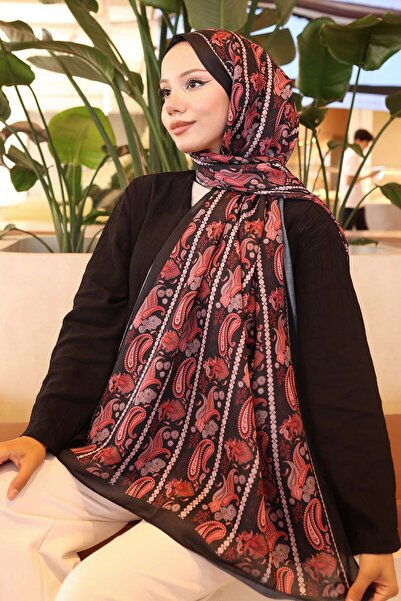 benguen Ethnic Patterned Shawl Red İpk115