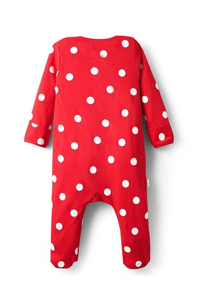 Bonfino GIRLS 100% COTTON FULL SLEEVES PRINTED SLEEPSUIT - RED