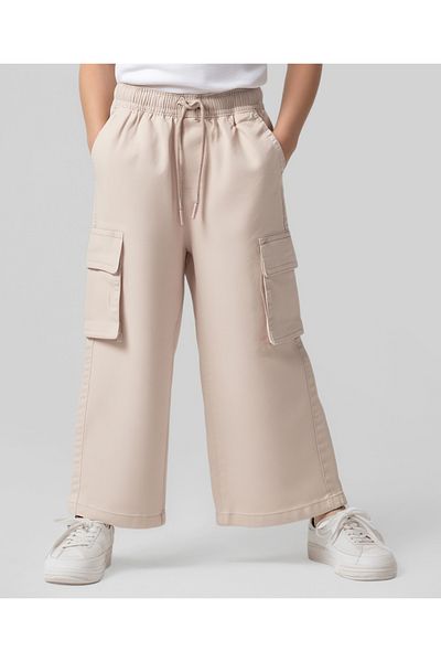 Pine kids Pine Kids Cotton Woven Full Length Trouser with Pockets - Beige