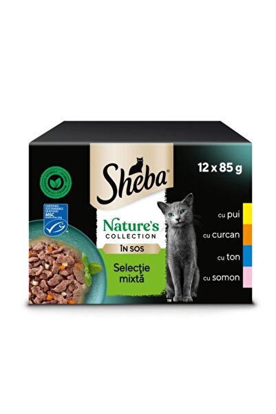 SHEBA Wet cat food, Nature's Collection, Mixed Selection in Gravy, 12x85g