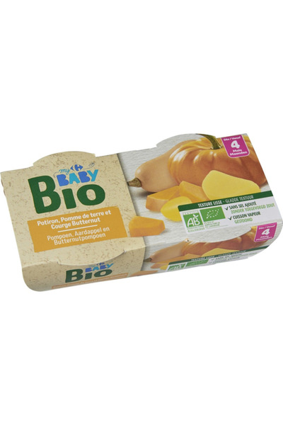 Crf Mybbio Piure cu dovleac pentru bebelusi Carrefour My Baby Bio, 2x120g