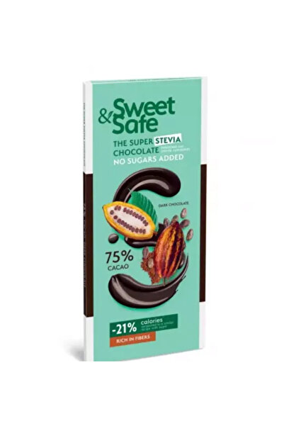 Sweet&Safe Ciocolata amaruie cu indulcitor Sweet & Safe, 90g