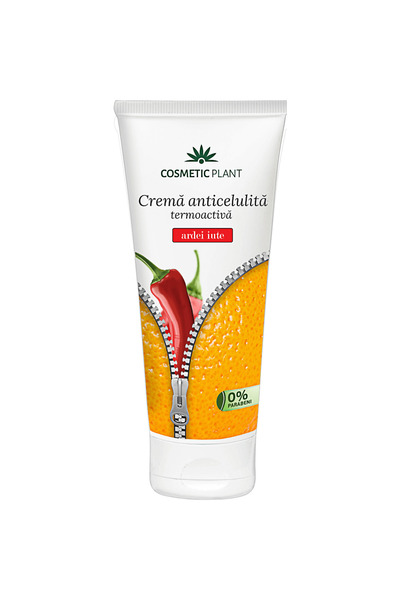 Cosm.Plant Crema anticelulita termoactiva cu extract de ardei iute si Cafeisilan Cosmetic Plant, 200 ml