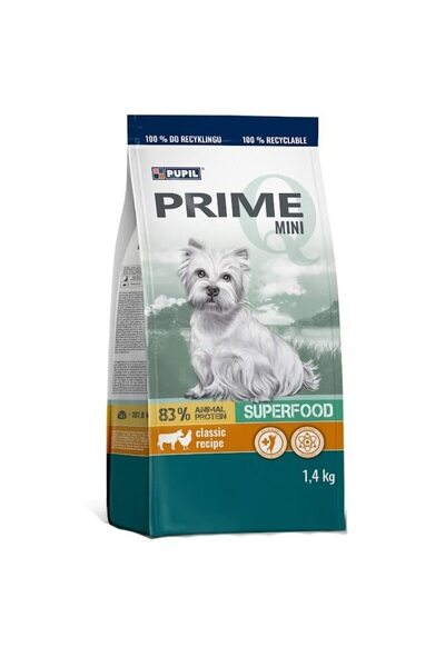 Prime Hrana uscata pentru caine mini adult, cu Pui si Vita, 1.4kg