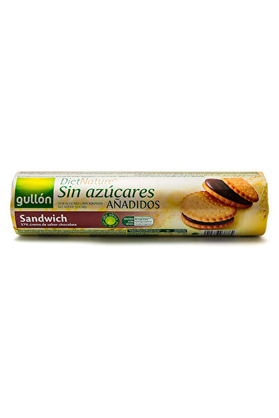Gullon Biscuiti crocanti cu crema de ciocolata neagra, fara zahar 250 g