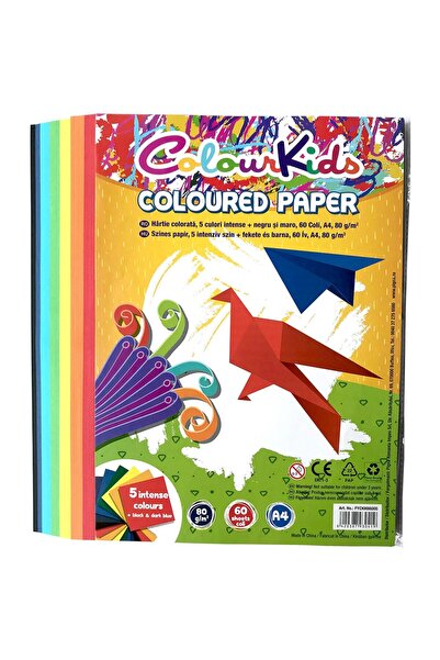 NN Hartie A4 Colour Kids, 60 coli, 80 gr/mp, 5 culori (plus negru)
