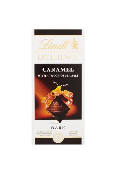Lindt Ciocolata neagra Excellence cu caramel si sare de mare 100 g