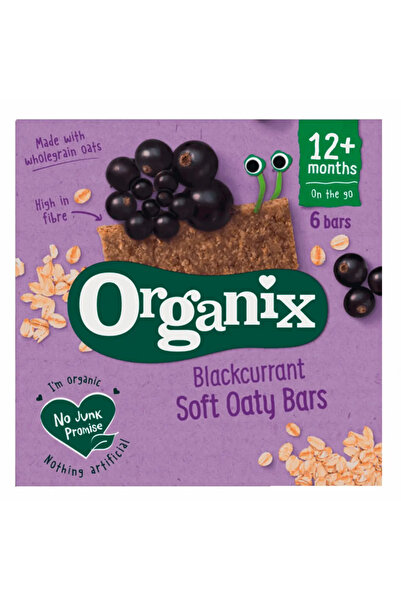 Organix Batoane din ovaz integral cu mere si coacaze negre, +12 luni, 6 batoane x 23 g
