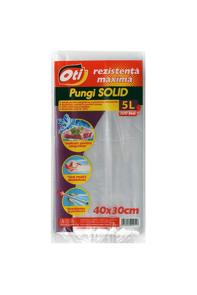 Oti Pungi alimentare Solid transparente, 3 kg, 40 x 30 cm