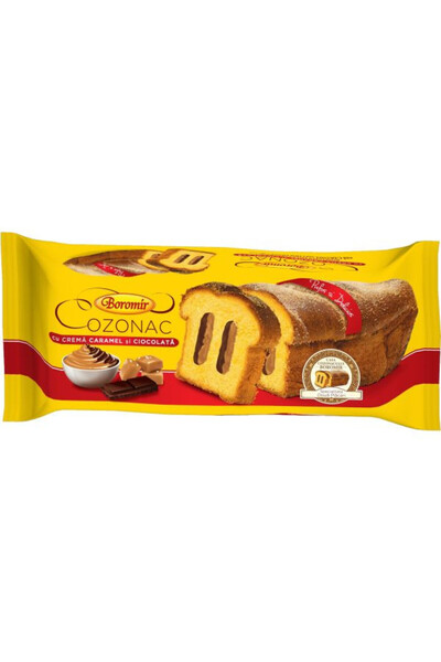 Boromir Cozonac cu crema de caramel si ciocolata, 450 g