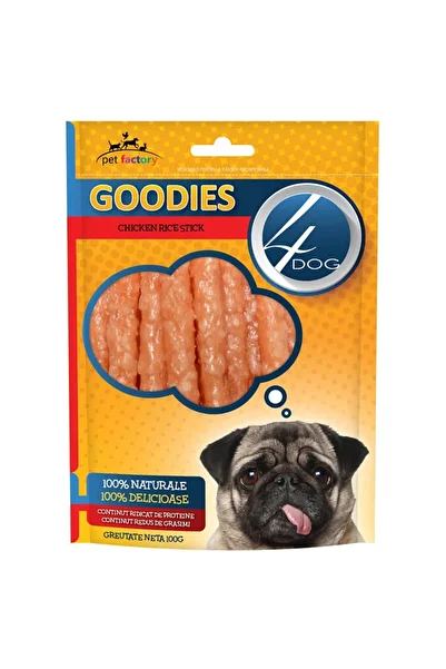 Goodies Recompense pentru caini Chicken Rice Sticks 100 gr, 4Dog
