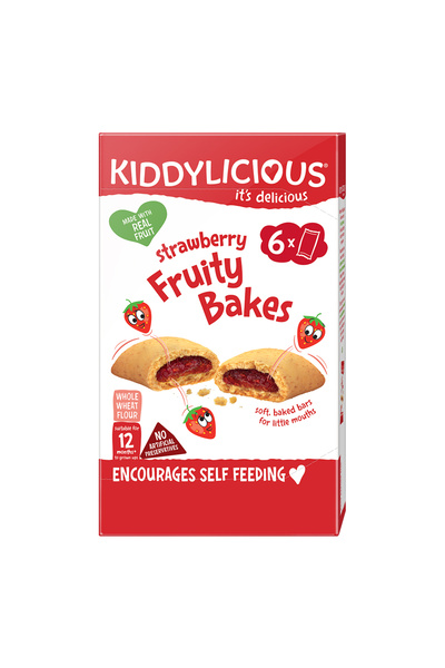 Kiddylicious Biscuiti moi din faina integrala de grau cu umplutura de capsuni, 12 luni+, 6buc x 22g