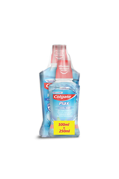 Colgate Pachet promo: Apa de gura Plax Cool Mint fara alcool, 500ml + 250ml