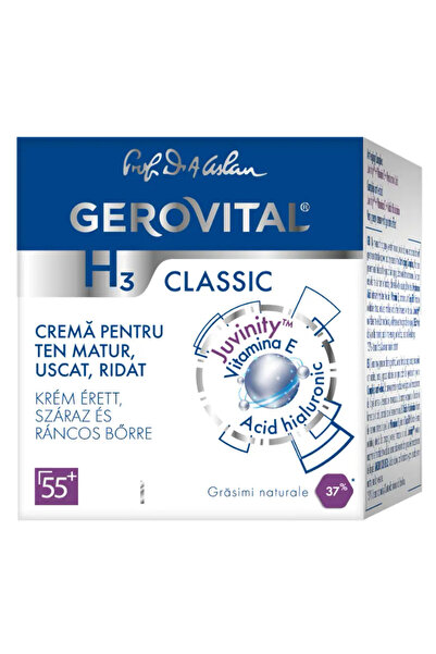 Gh3 Crema pentru ten matur, uscat, ridat 55+ Gerovital H3 Classic 50 ml