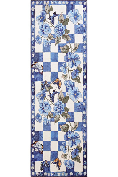 Cool Halı Carnival Renkli Mutfak Yolluğu Çiçek Figürlü Mac Kenzie Dama Desenl...