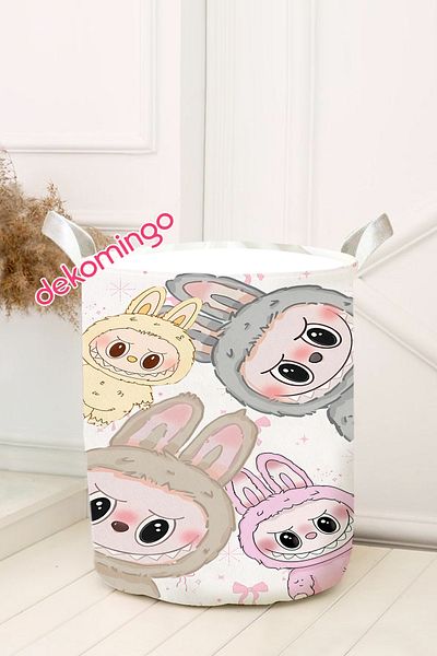 dekomingo White Pumpkin Quartet Patterned Children's Toy Basket