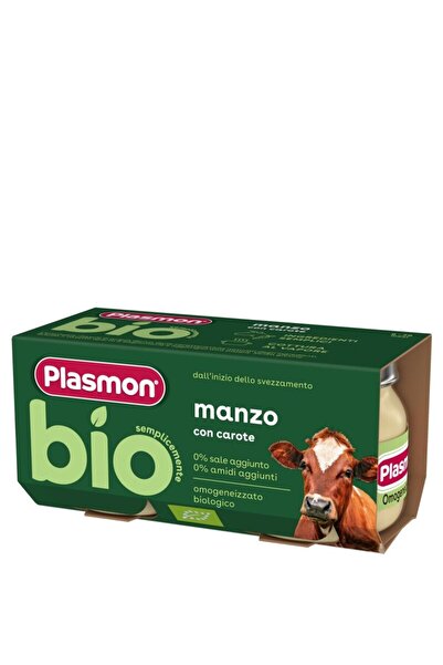 Plasmon Pachet Piure Bio cu vita si morcovi, 2x80g