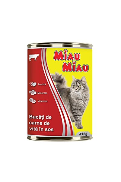 MIAU MIAU Hrana umeda pentru pisici Miau-Miau, Vita, Conserva 415g