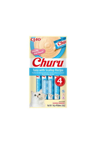 churu Recompense cremoase pisici cu ton si scoici 4 x 14g