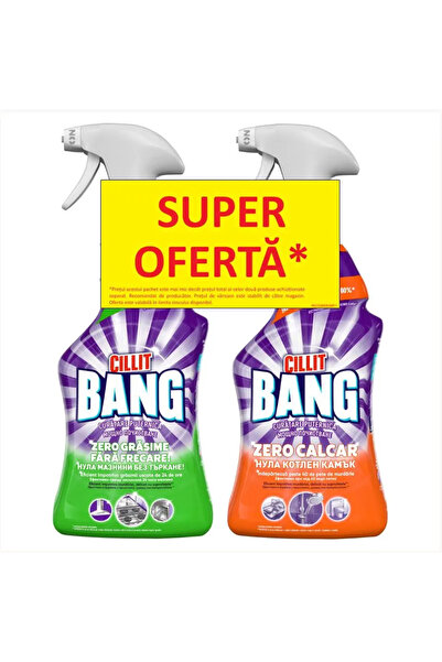 Cillit Solutie anticalcar Bang, 750 ml + Solutie degresanta Bang, 750 ml