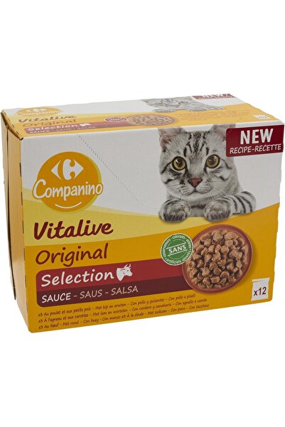 Hrana umeda pentru pisici cu vita si legume Companino, 12x100g