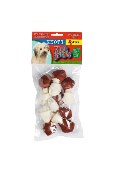 Antos Recompense pentru caini Duck D'light Knots Antos, 100 g