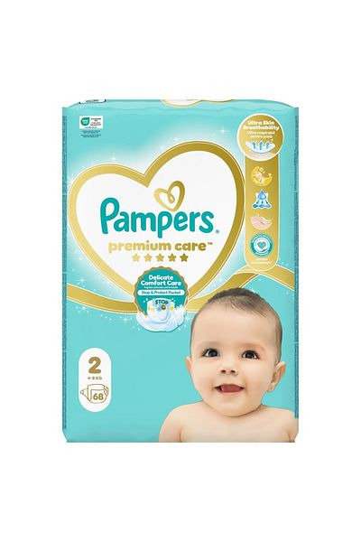 Pampers Scutece Premium Care Value Pack Marimea 2, Nou Nascut, 4-8 kg, 68 buc