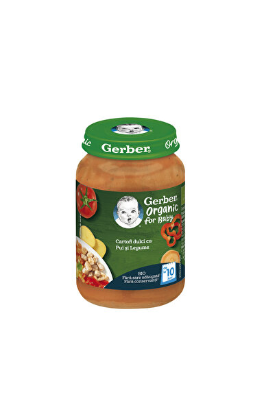 GERBER Organic baby puree made from sweet potatoes, chicken and vegetables, 190g