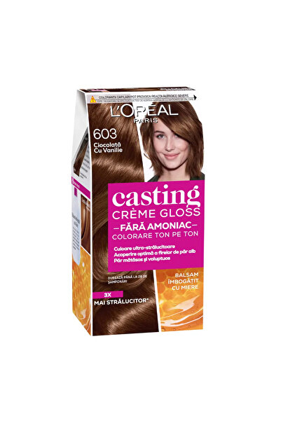 Casting Vopsea de par L'Oreal Creme Gloss 603 Ciocolata cu Vanilie