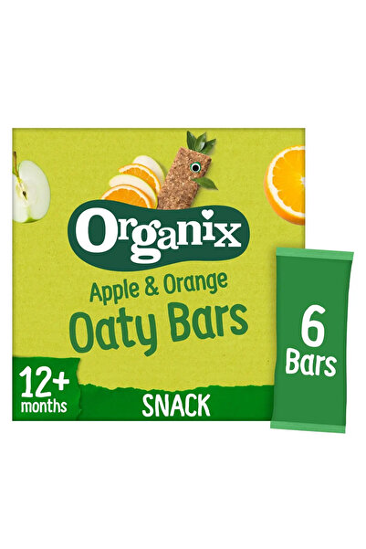 Organix Batoane Bio din ovaz integral cu mere si portocale, +12 luni, 6 batoane x 23 g