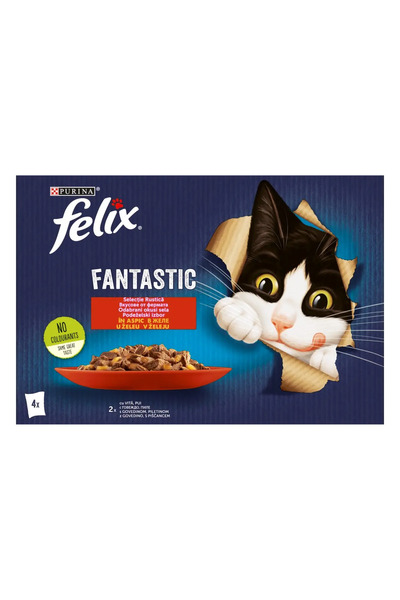FELIX Wet cat food, Fantastic with beef and chicken, in aspic, 4x85g