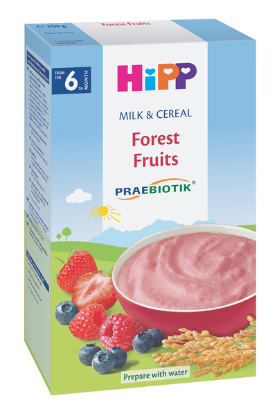 Hipp Lapte si cereale cu fructe de padure, 250 g]