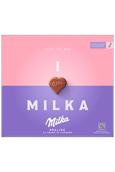Milka Praline capsuni I love 110g